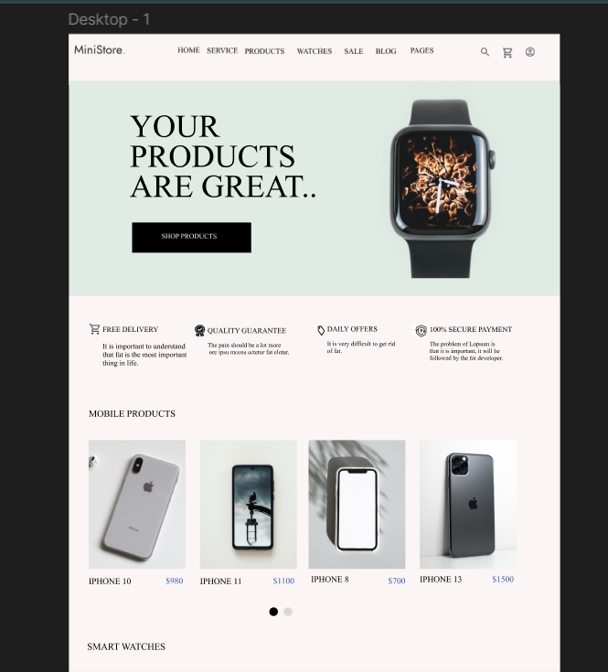 MiniStore Figma Design