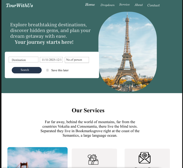 Tour With Us Figma Design